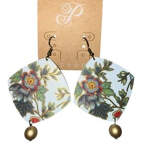 Plunder Floral Drop Earrings with Gold Bead